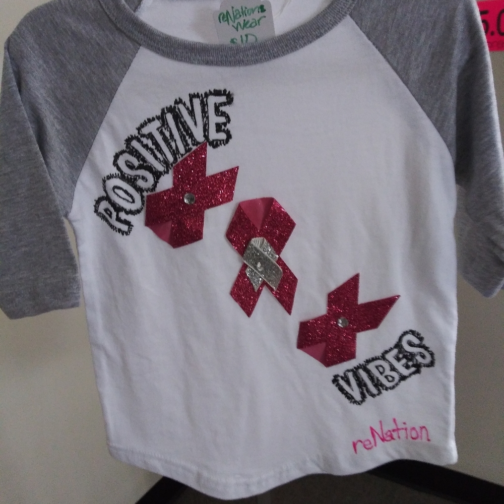 Girl positive vibes cancer 3/4 length shirt